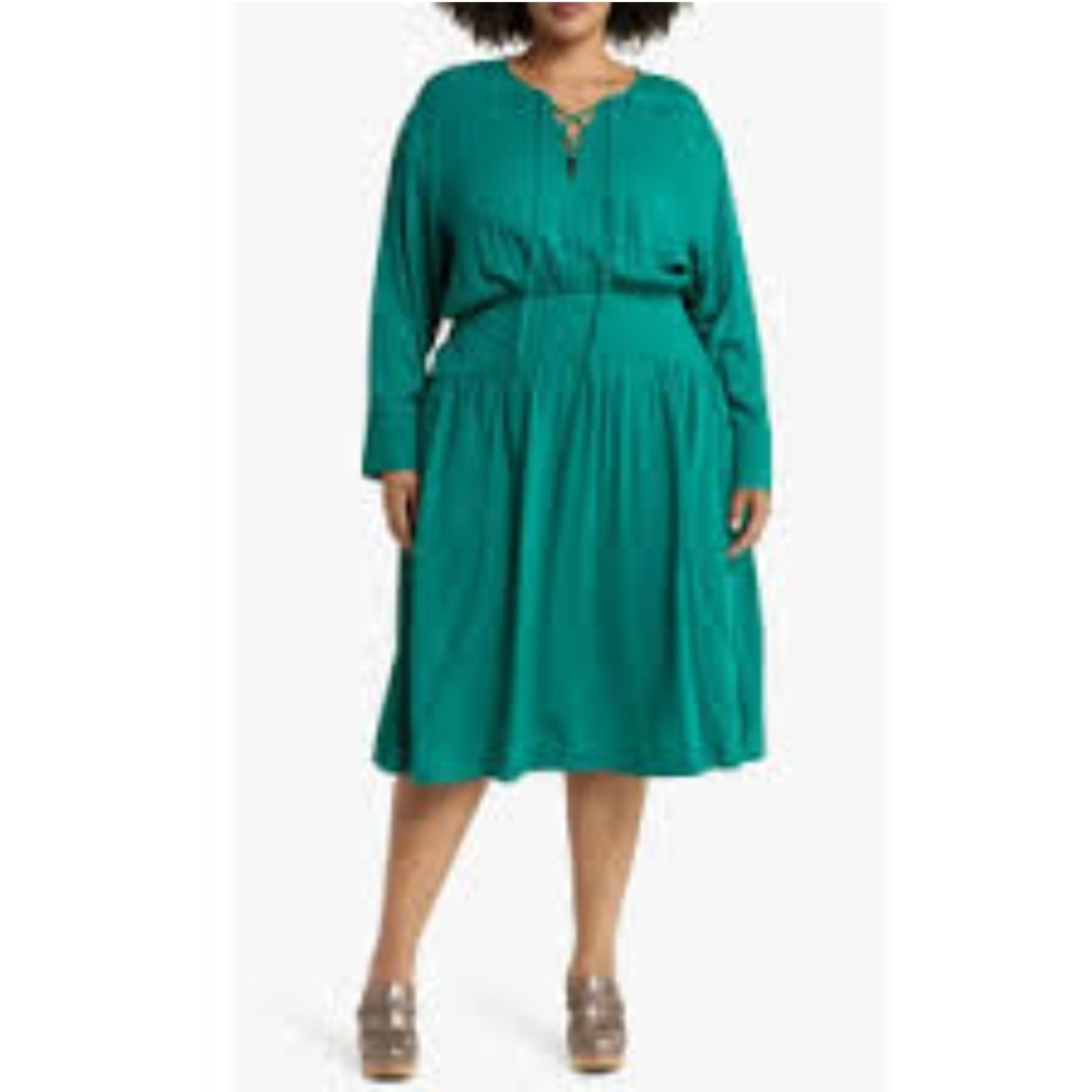 Treasure and Bond 3x green midi dress